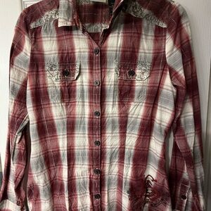 Harley-Davidson Red and White Checkered Shirt
